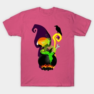 Halloween cooking witch with raven T-Shirt